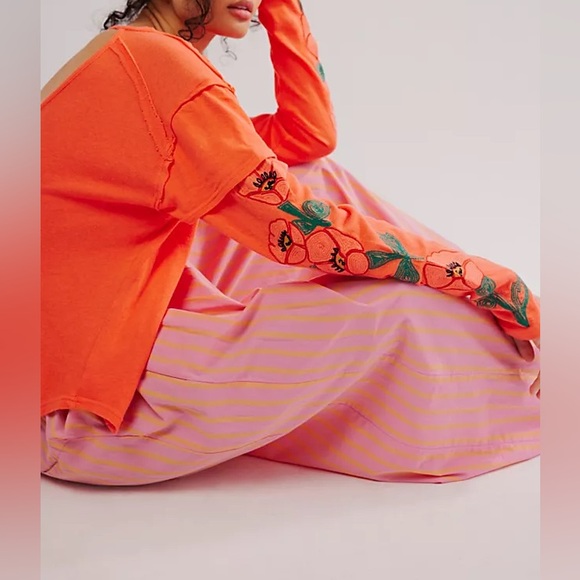 NWOT Free People Not Your Poppys Long Sleeve Tee - Picture 4 of 7